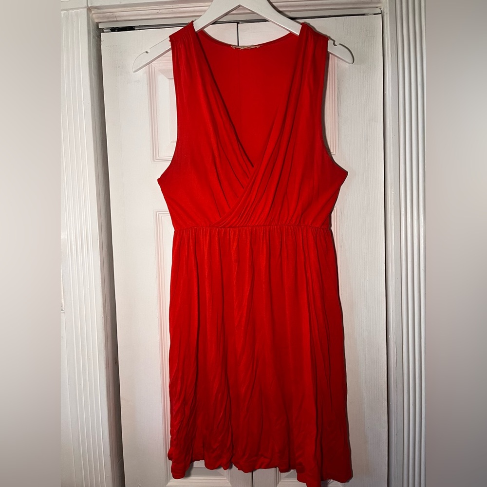 Bright coral pink dress - not red!